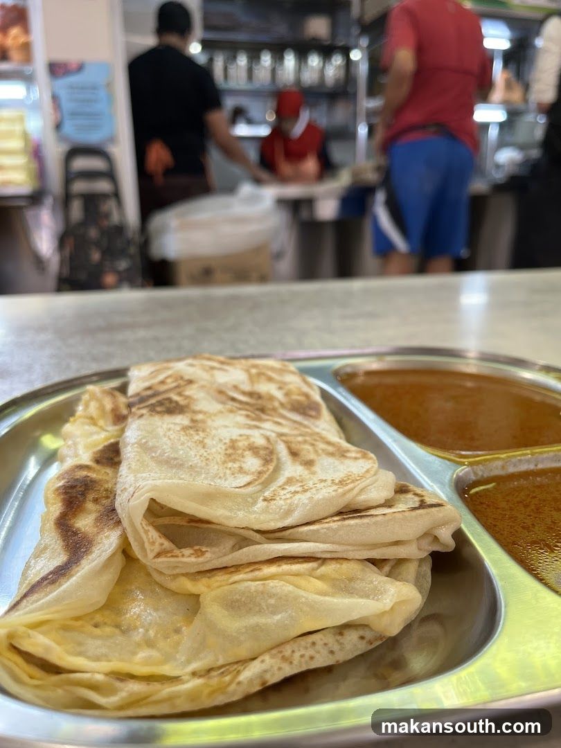 Food Tray with Roti Canai and Sauce