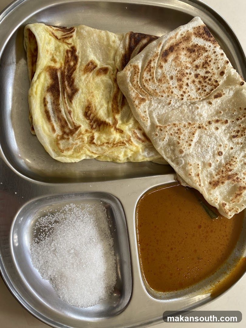 Food Plate with Roti and Curry