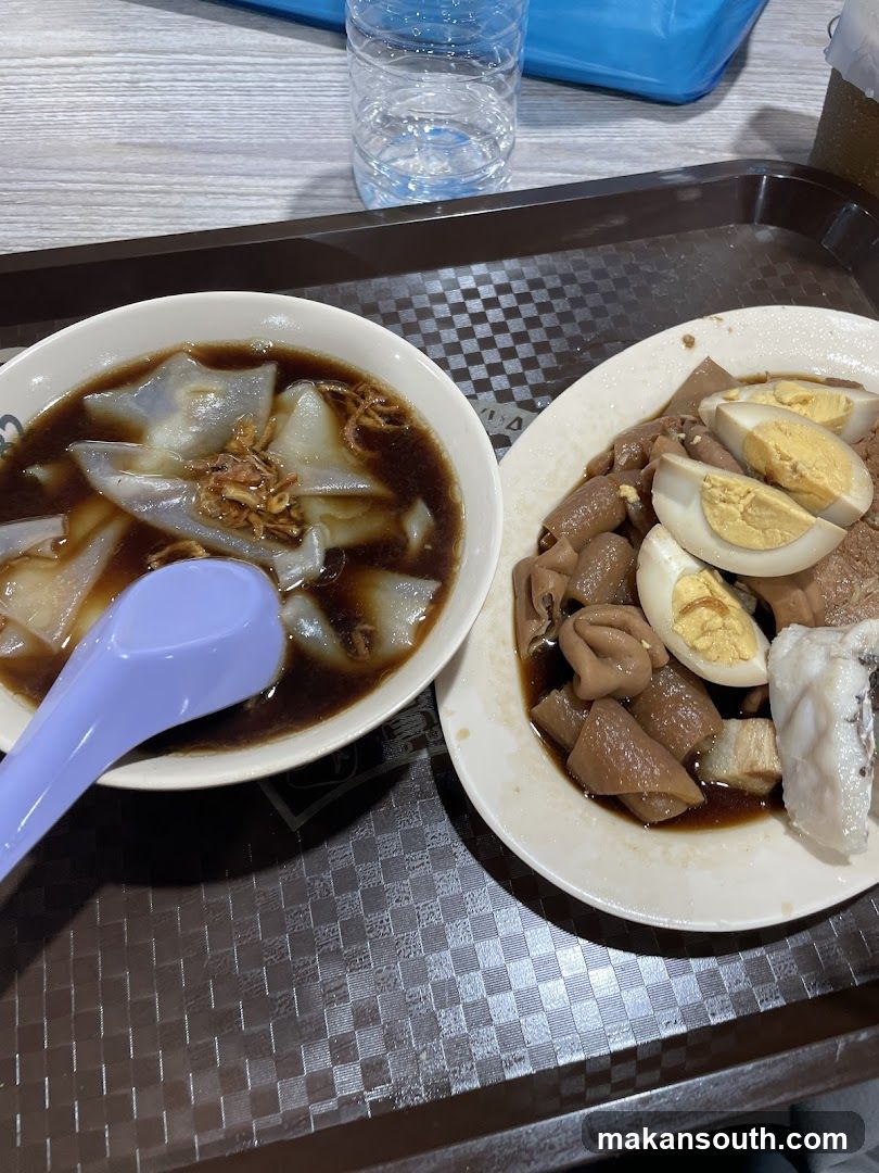 Food Tray with Noodles and Offal Dish