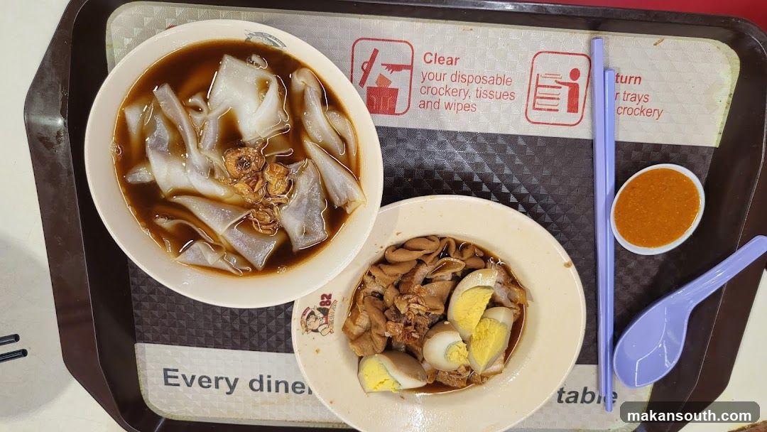 Food Tray with Noodle and Meat Dishes