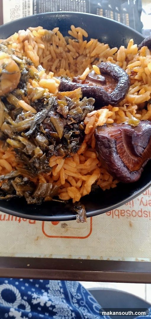 Bowl of Rice with Vegetables and Mushrooms