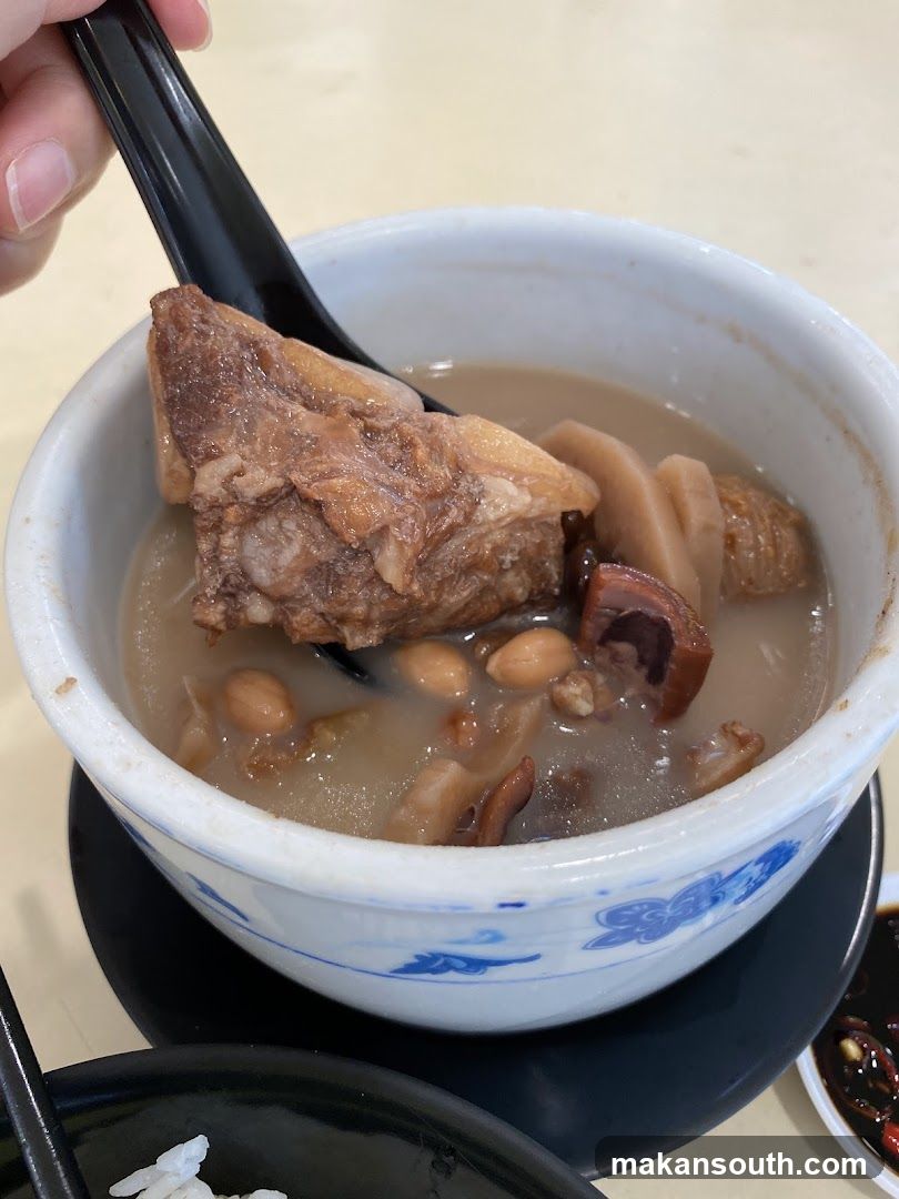 Bowl of Soup with Meat and Beans