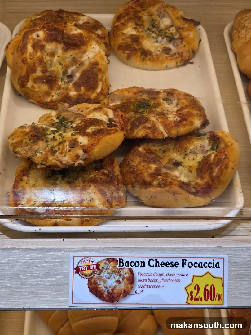 Bacon Cheese Focaccia Display
