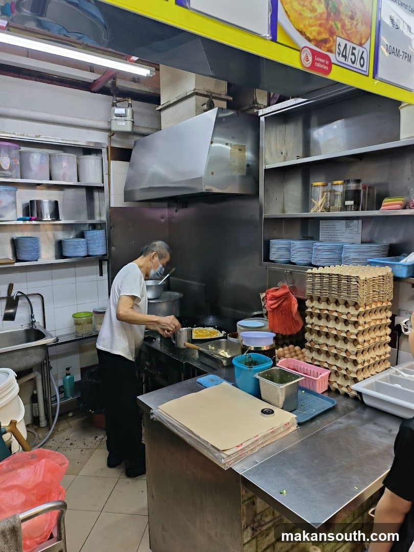 Kitchen Interior with Cook and Ingredients