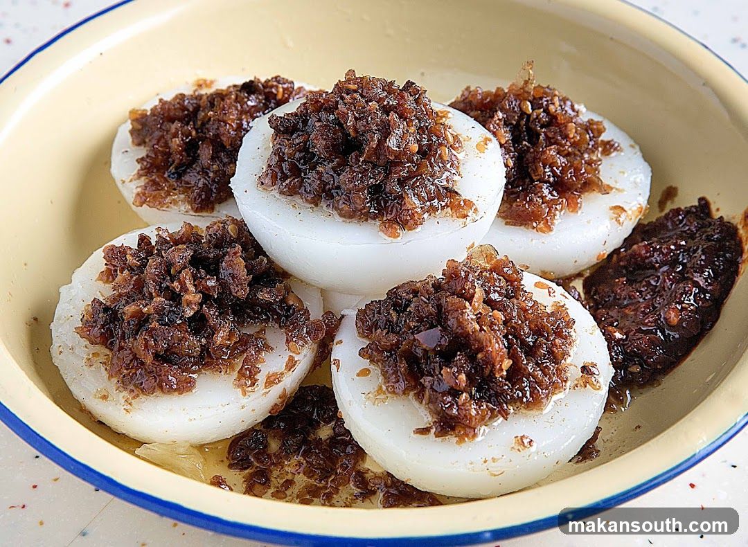 Diced Eggs with Preserved Meat Topping
