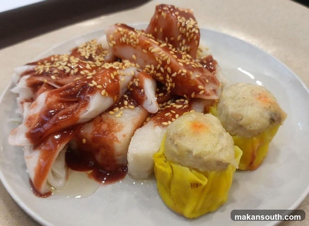 Dish with Rice Noodles and Dumplings