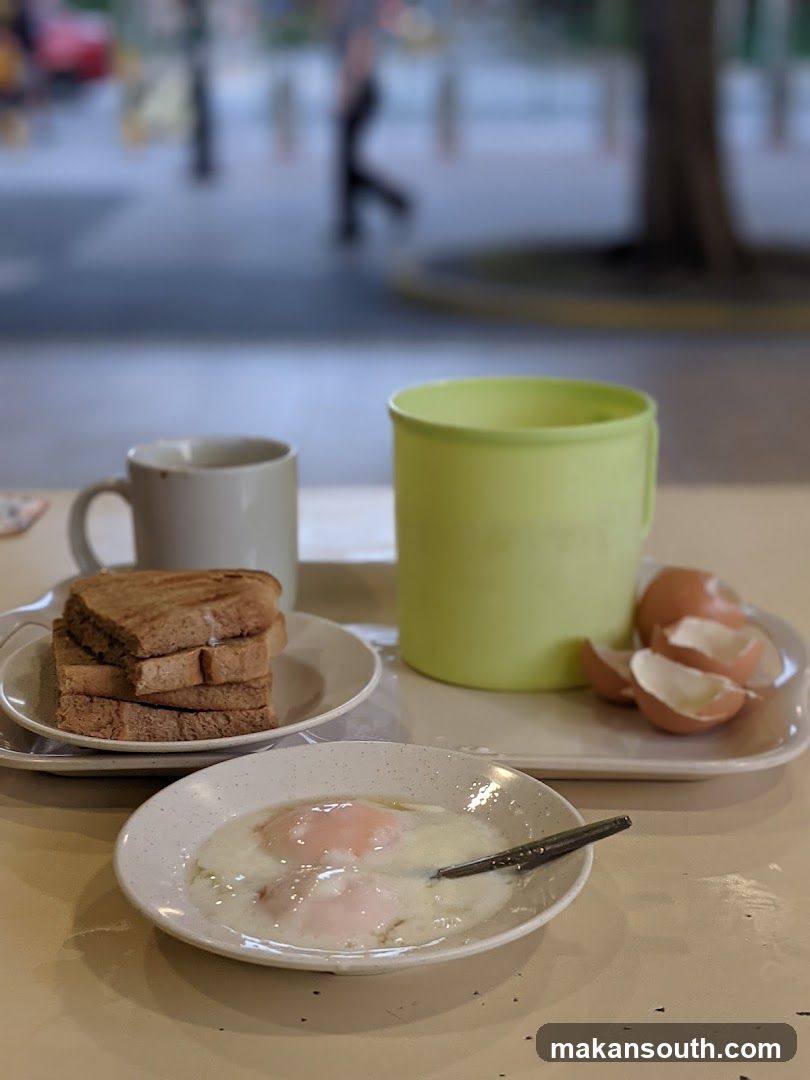 Breakfast Meal with Toast and Eggs