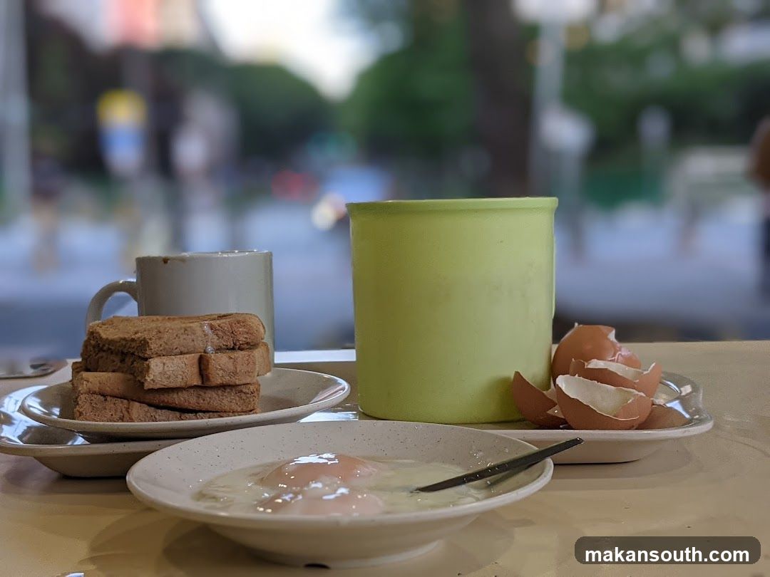Breakfast Scene with Toast and Eggs