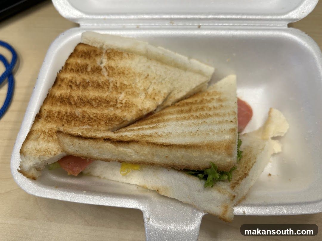 Grilled Sandwich in Styrofoam Container