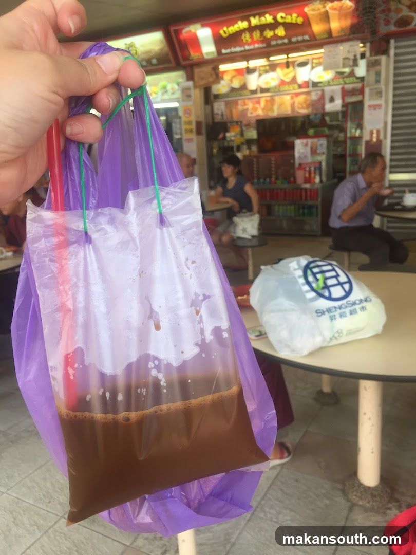 Beverage and Shopping Bag at Food Court