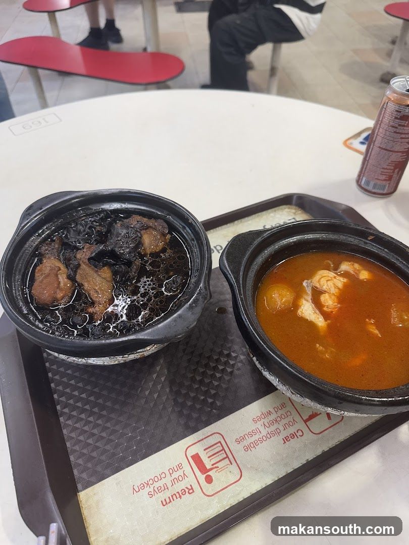 Food Tray with Two Bowls of Soup