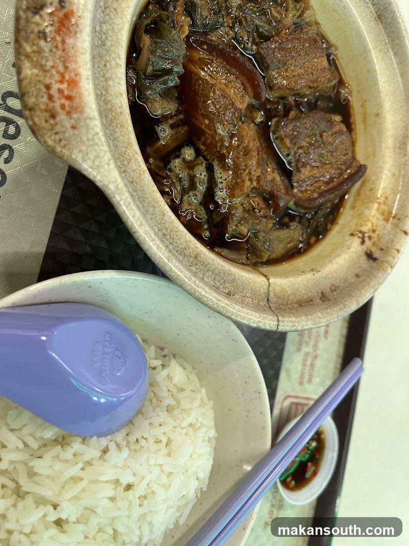 Cantonese-style braised pork rice meal