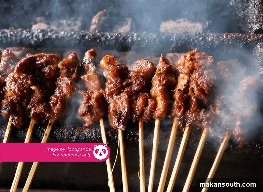 Grilled Meat Skewers on Grill