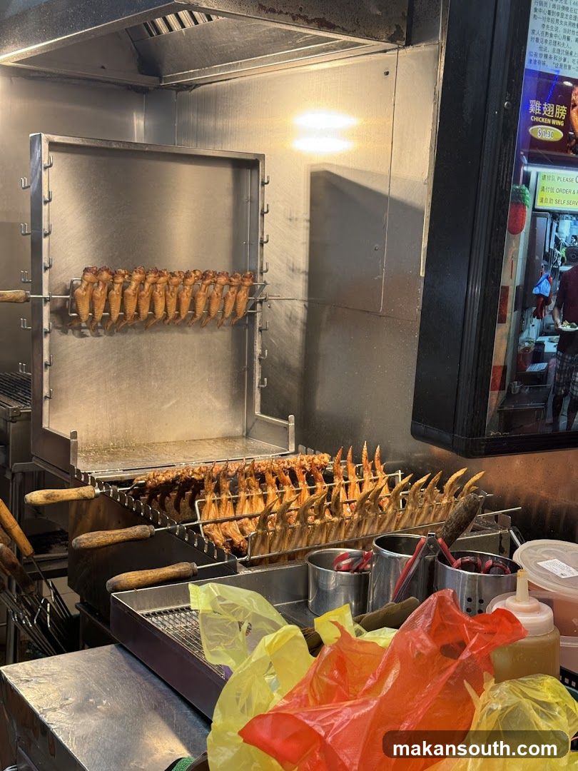 Roasted Chicken Wings and Feet Stall