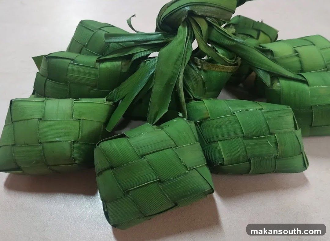 Green woven leaf bundles