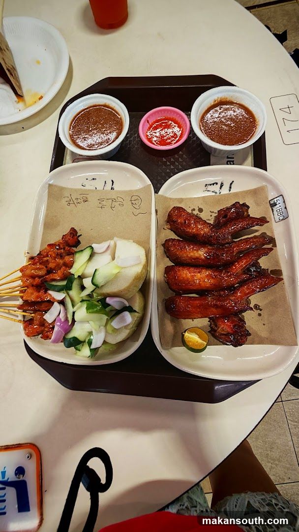 Food Tray with Satay and Wings
