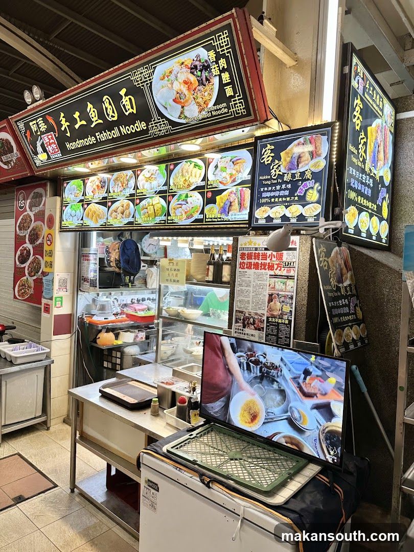 Food Stall Interior with Menu Board and TV Screen