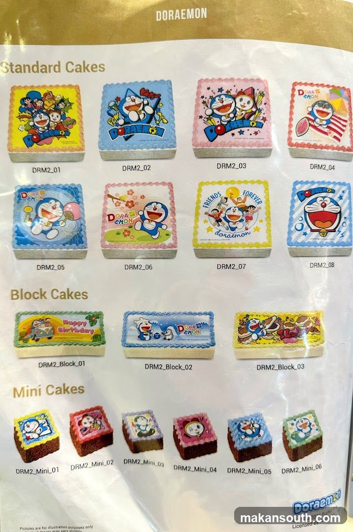 Doraemon Cake Menu Catalog