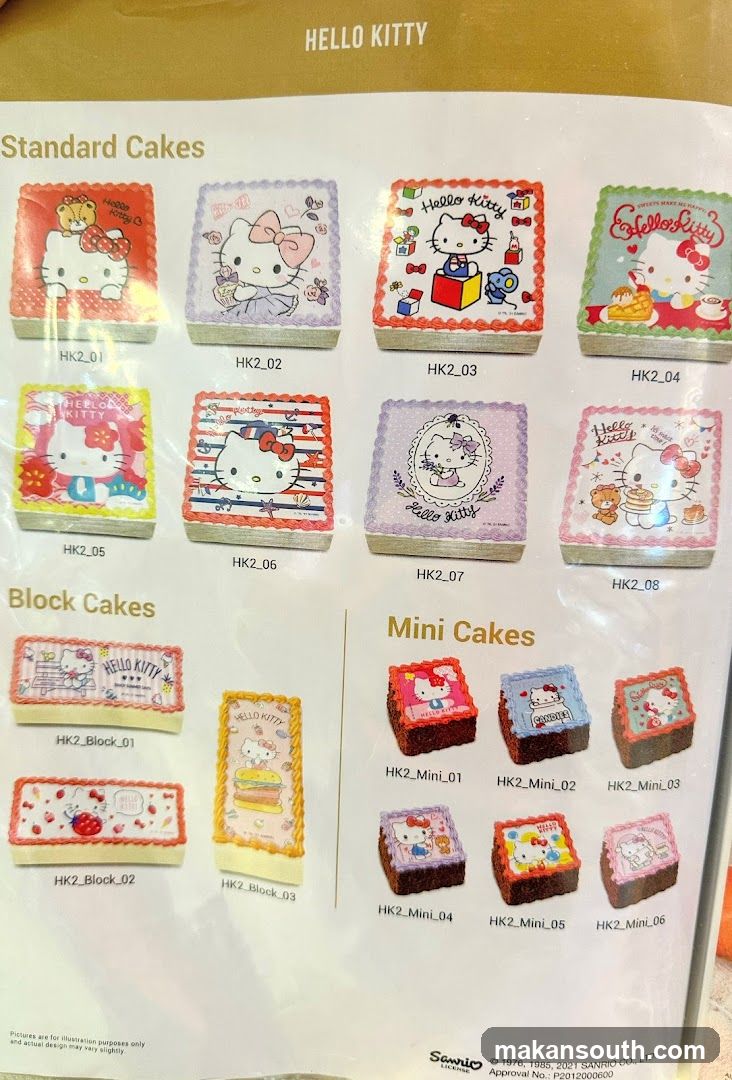 Hello Kitty Cake Menu Display