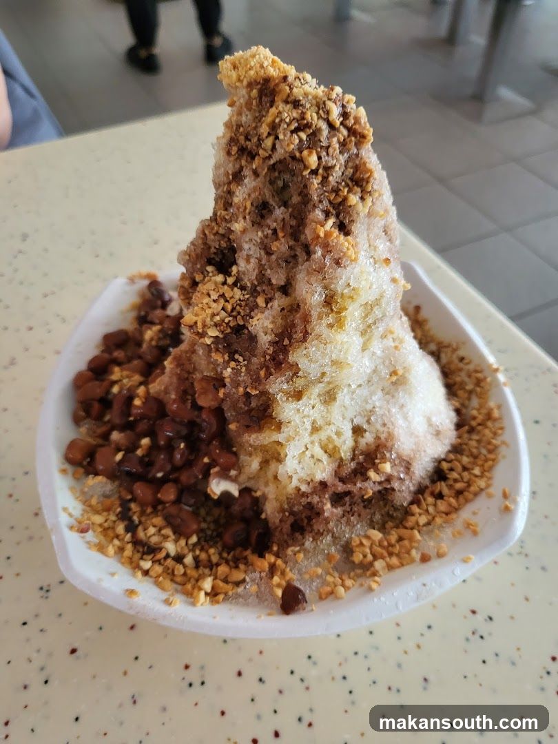 Bowl of shaved ice dessert