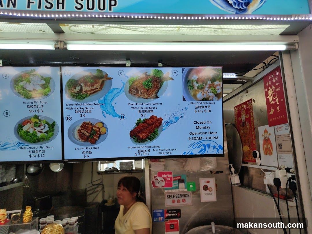 Fish Soup and Fried Fish Menu Board