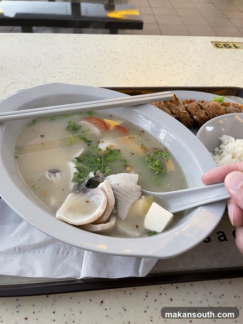 Food served at a dining area