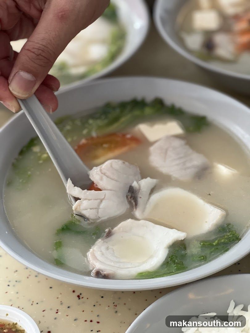 Soup being served