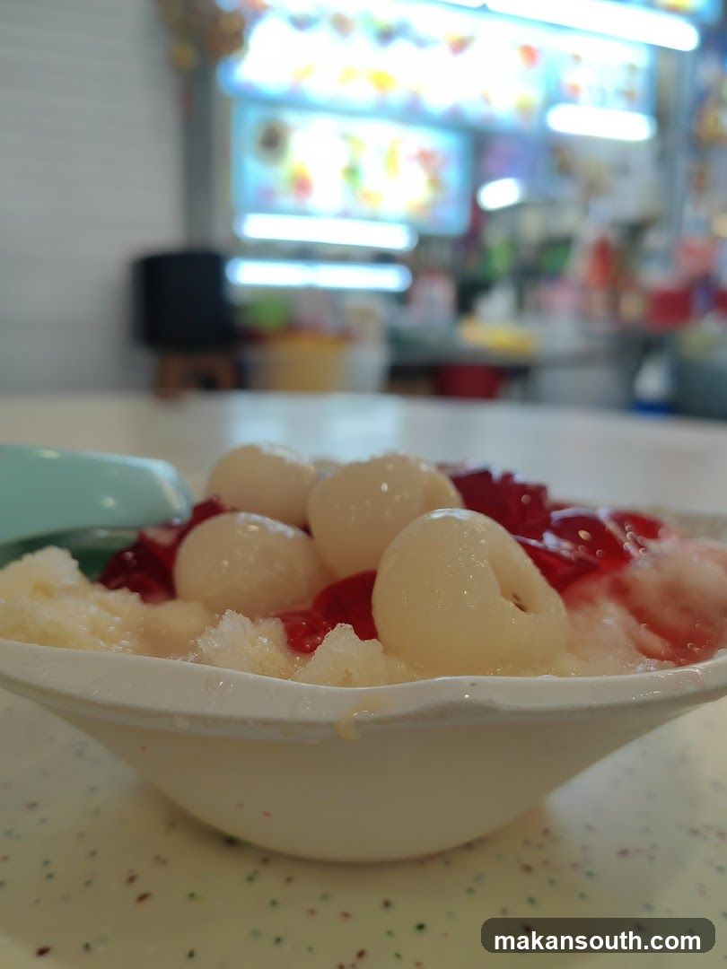 Bowl of shaved ice dessert
