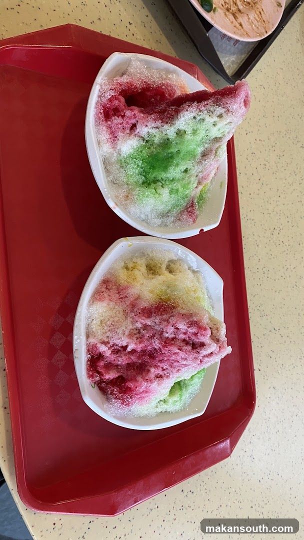 Served shaved ice desserts