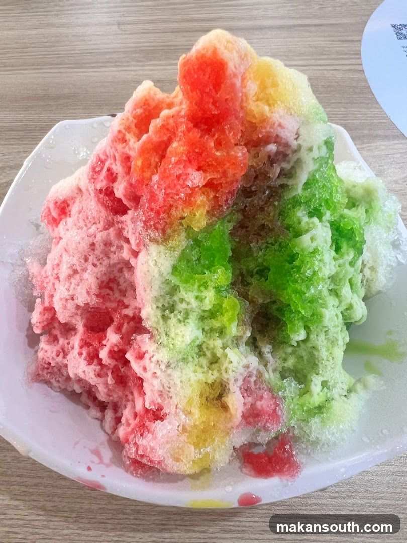 Rainbow shaved ice