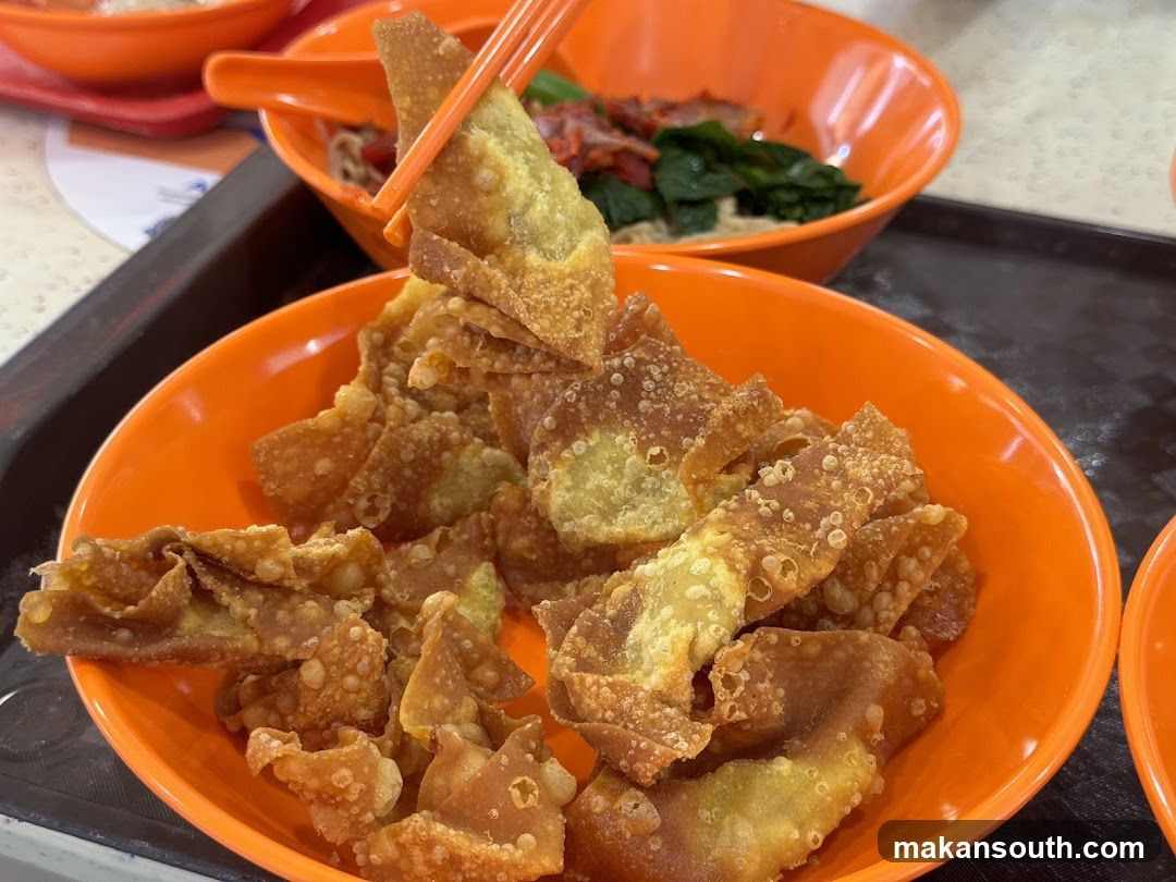 Food in orange bowls