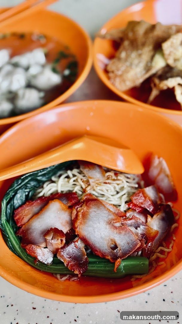 Food served in orange bowls