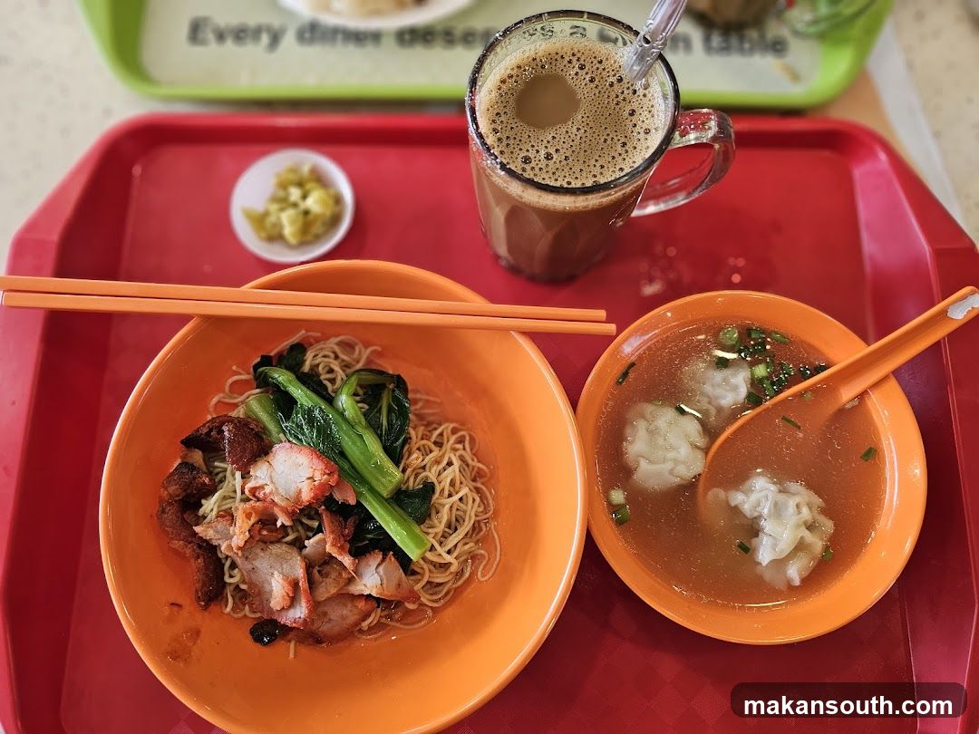 Food and drink on tray