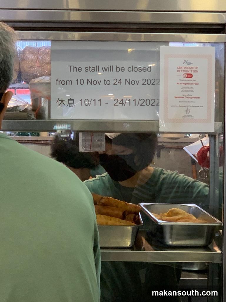 Food stall closure notice