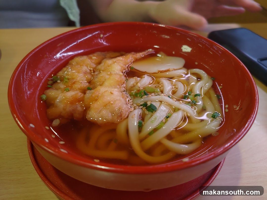 Udon Noodle Bowl with Tempura Shrimp