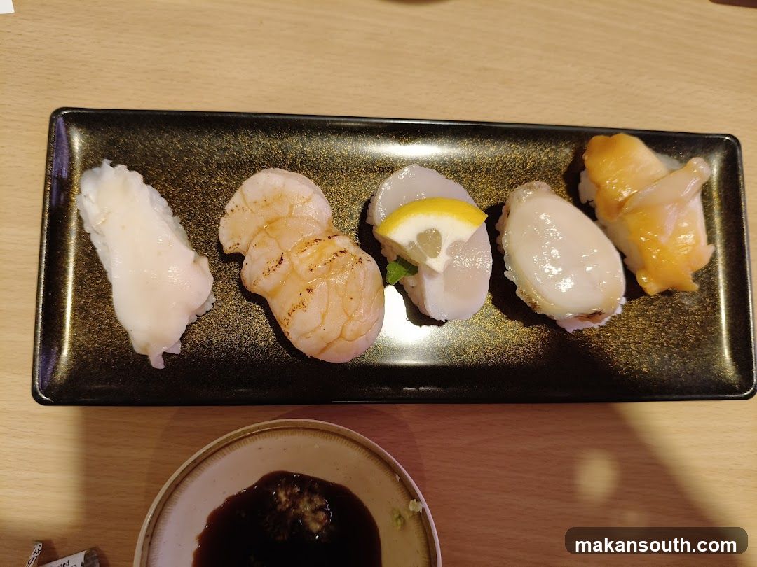 Sushi Platter with Scallops and Fish