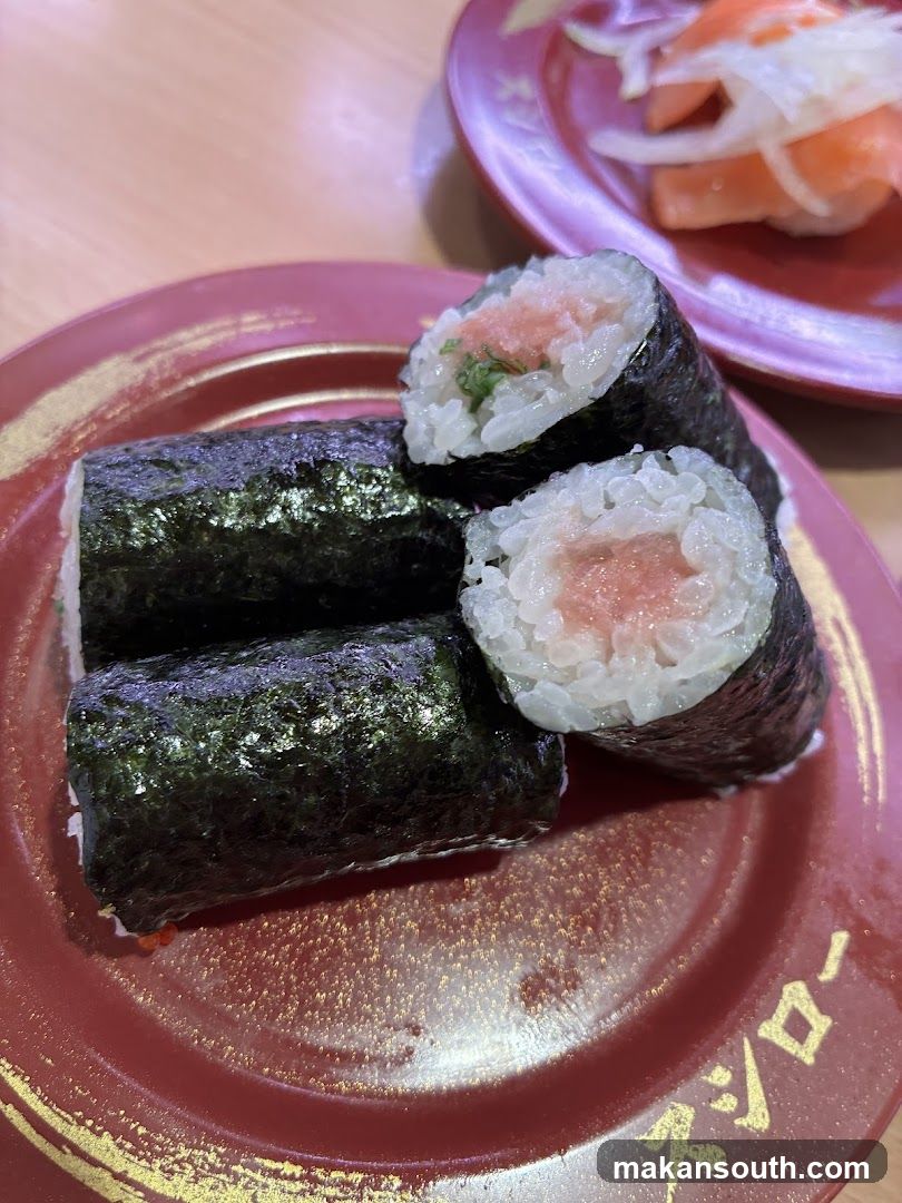 Sushi Roll on Red Plate