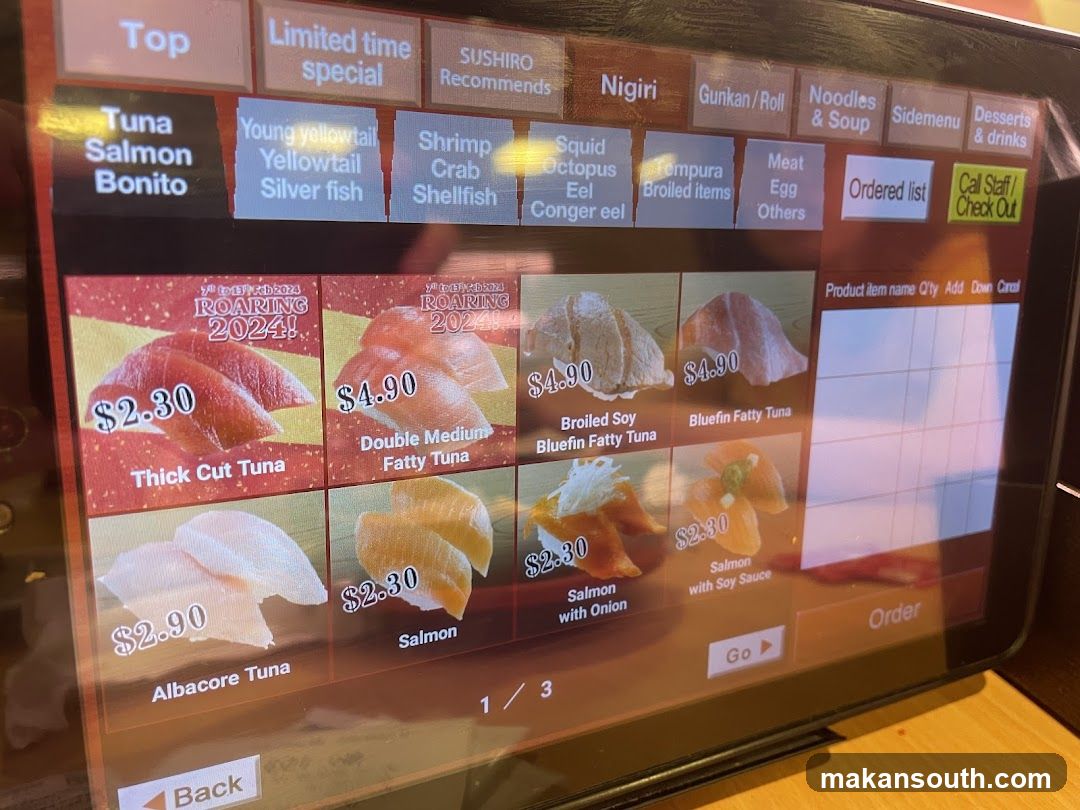 Sushi Menu Display
