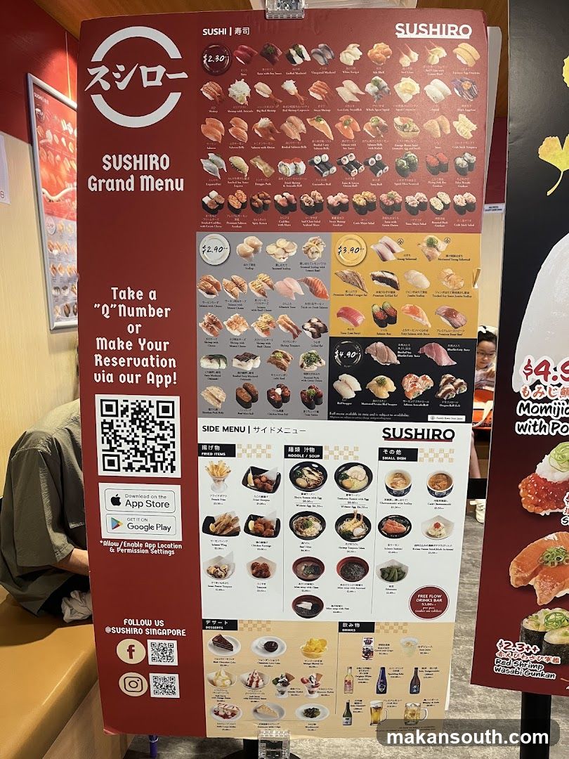 Sushiro Grand Menu
