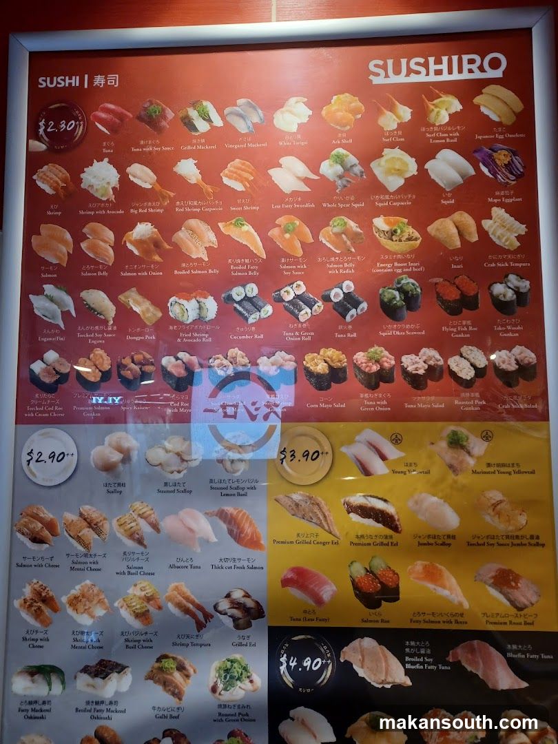 SUSHIRO Menu Board