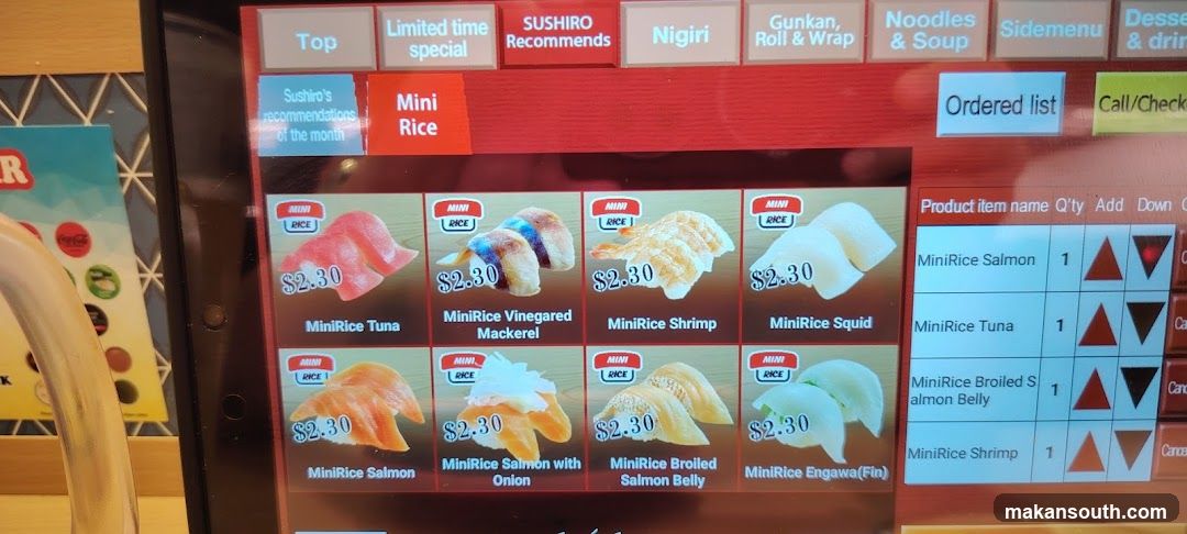 Sushi Menu Display