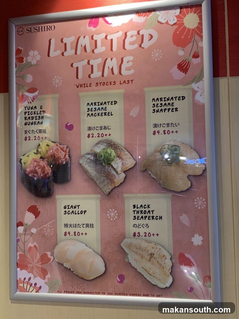 SUSHIRO Limited Time Offer Menu
