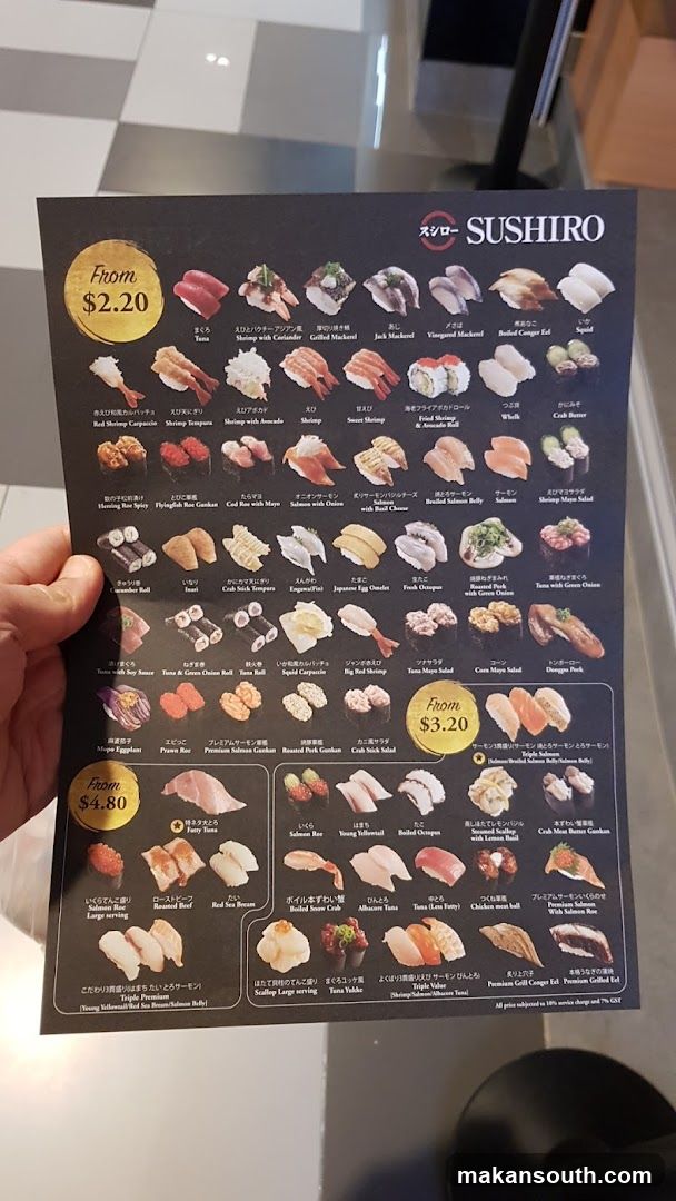 Sushihiro Menu Board
