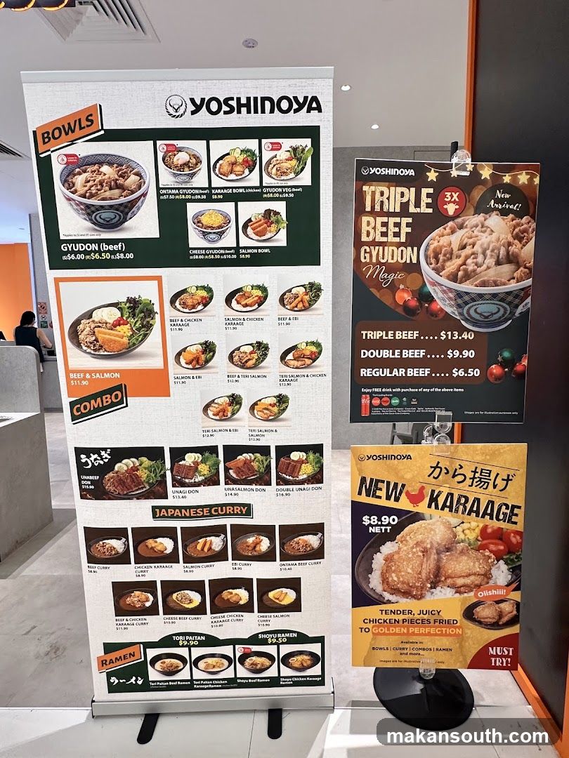 Yoshinoya Menu Display
