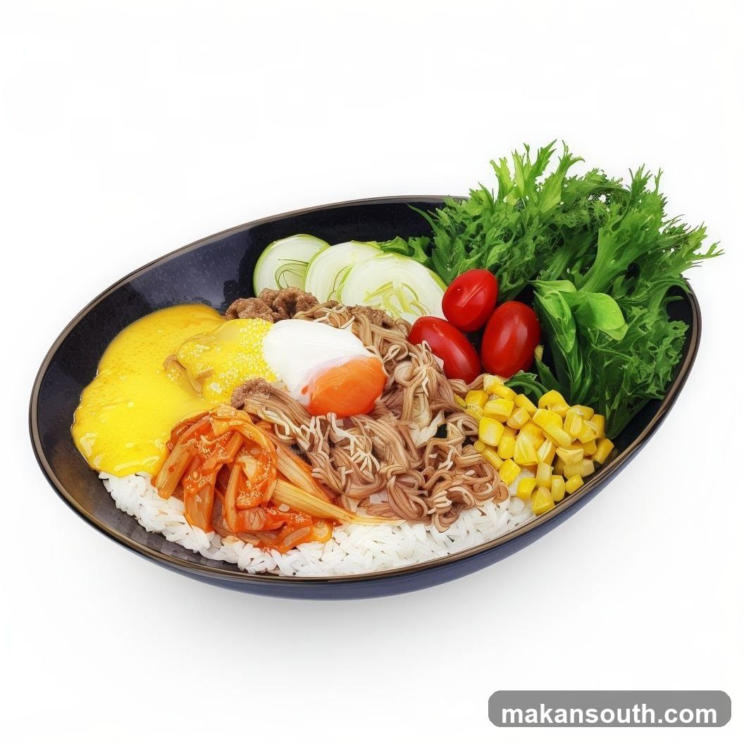 Bowl of Rice with Egg and Vegetables