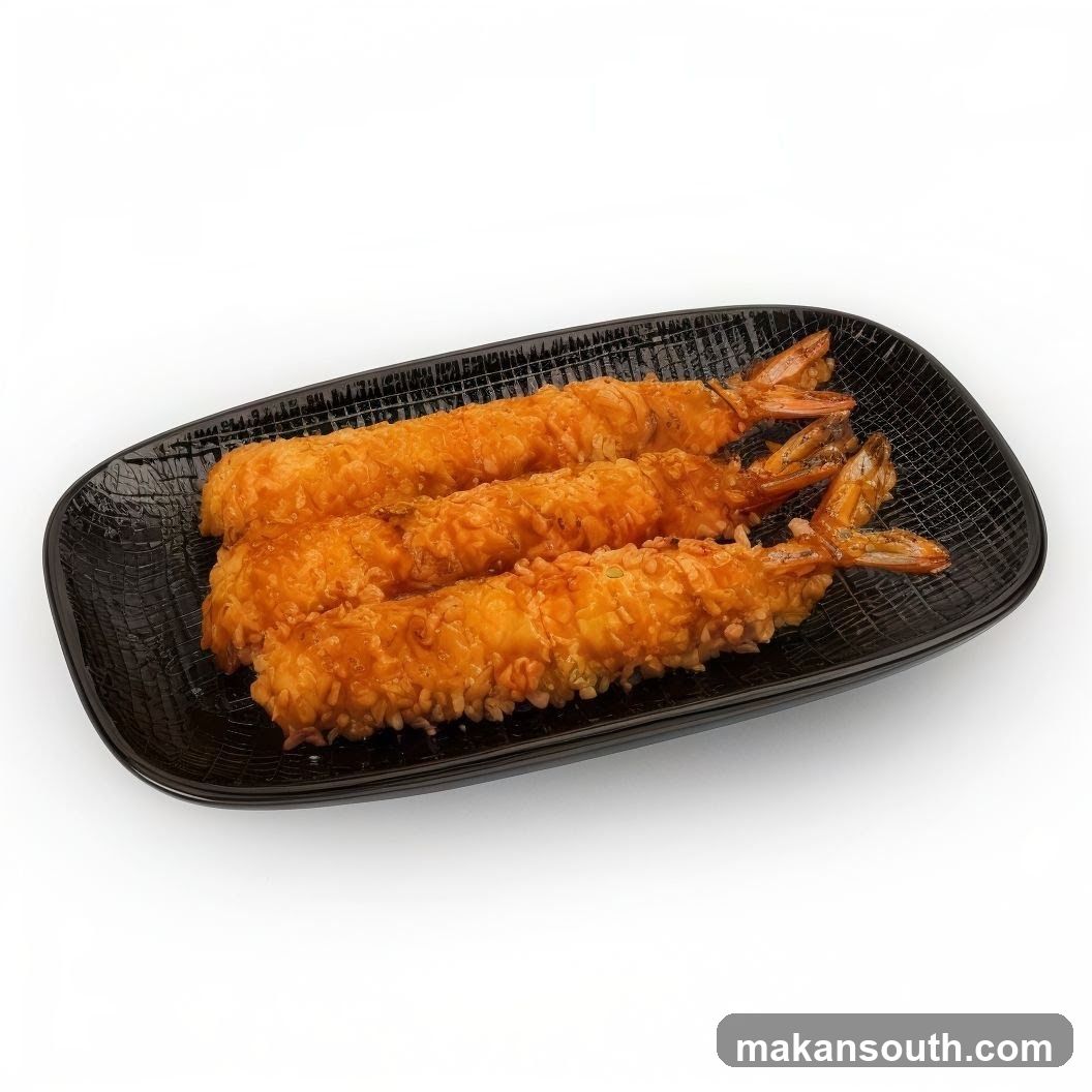 Tempura Shrimp on Black Plate