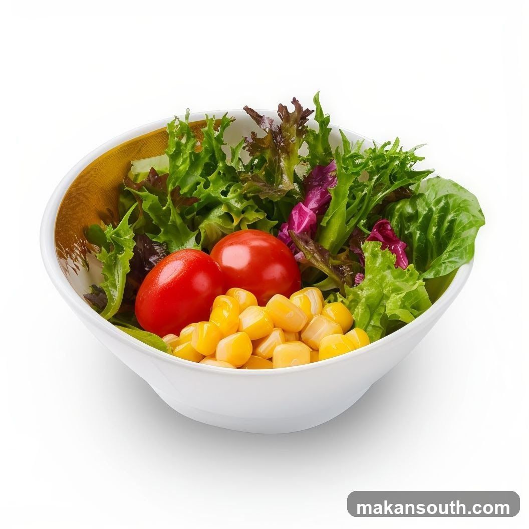 Fresh Salad Bowl with Tomatoes and Corn