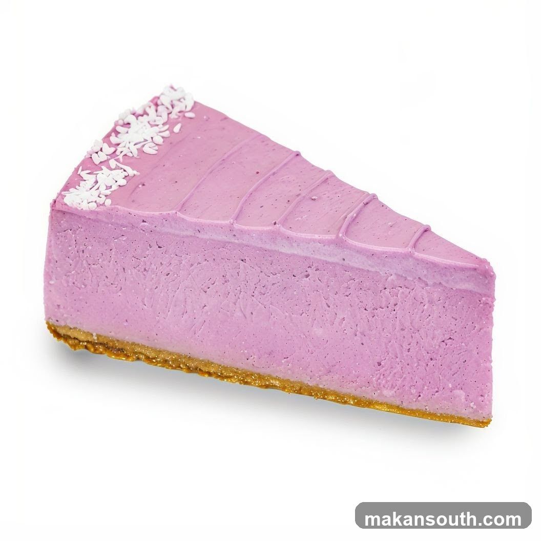 Purple Cheesecake Slice with Coconut Topping