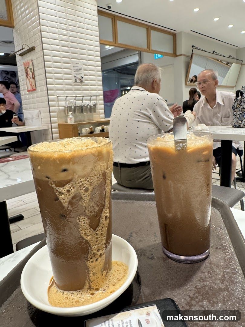 Iced Coffee Drinks in a Cafe Interior