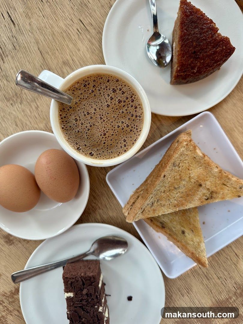 Breakfast Spread with Coffee and Cake